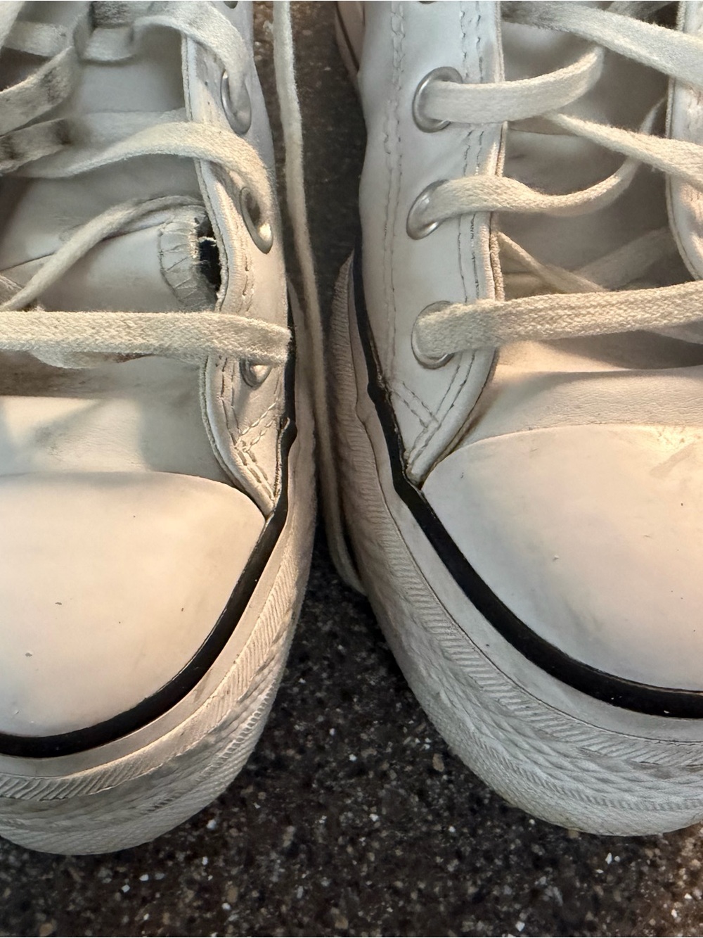 Converse Leather White High Top Sneakers - Picture 3 of 7
